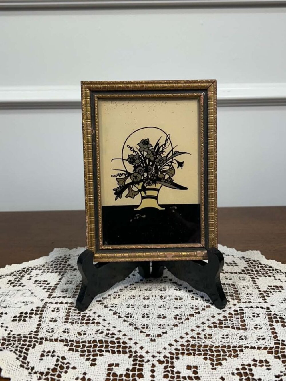 Art Deco Reliance RPF Co Butterfly Wing Foil Art Glass Silhouette B.E.-10